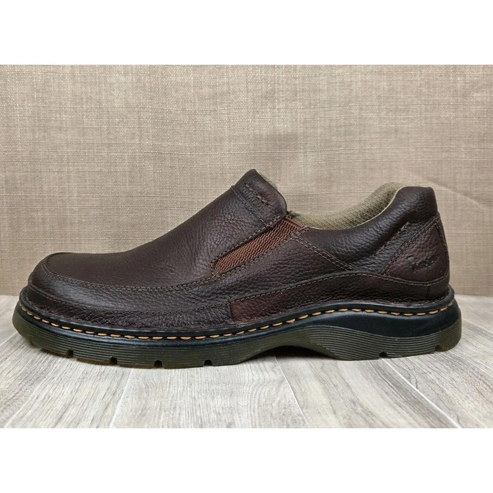 Dr Martens Mens Orson Loafers Size 12M Brown Leather Slip On Lug Sole Shoes NEW